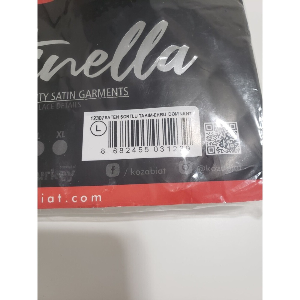 Satinella Satin Sleep Set In White - Size Large - Picture 4 of 4
